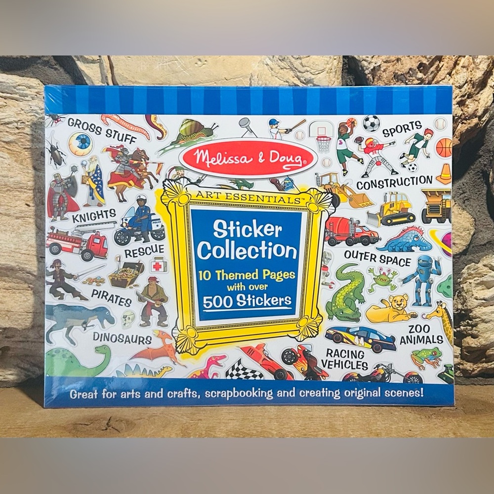 Melissa & Doug Art Essentials Sticker Collection w/ 10 Themed Pages & Over 500.